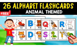 26 AWESOME FLASHCARDS OF THE ABC | CREATED WITH ANIMAL THEMED