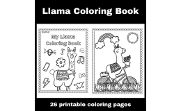 26 page Llama Coloring Book