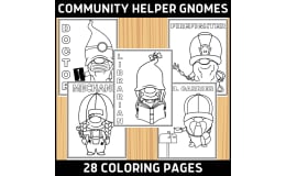 28 Community Helper Gnomes Coloring Pages