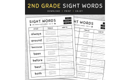 2nd Grade Sight Words: Read, Trace and Write Worksheets, [SET 4]