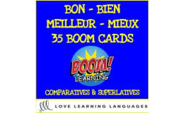 35 BOOM cards - BON - BIEN - MEILLEUR - MIEUX distance learning