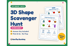 3D Shape Scavenger Hunt Worksheet – 1st Grade Geometry & Shapes