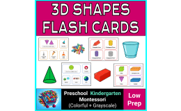 3D Shapes Flashcards/Anchor Charts/Posters with Real-Life Examples
