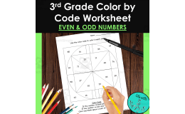 3rd Grade Color by Code Math Worksheet - Even and Odd Numbers
