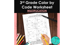 3rd Grade Color by Code Math Worksheet - Multiplication 1