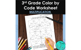 3rd Grade Color by Code Math Worksheet - Multiplication 2