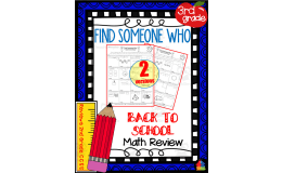 3rd Grade - Find Someone Who | Back to School Math Review