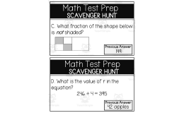 3rd Grade Math Test Prep Scavenger Hunt