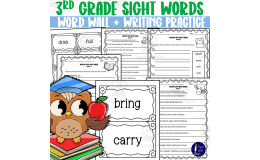 3rd Grade Sight Words Word Wall Handouts and Writing Practice
