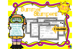 3rd Grade Summer Stumpers | End of Year Math Riddles