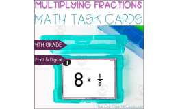 4th Grade Multiplying Fractions by Whole Numbers & Word Problems Math Task Cards