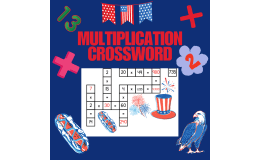 4th of July Multiplication Crosswords | Math Practice