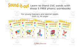 5 CVC Phonic Workbooks a, e, i, o, u