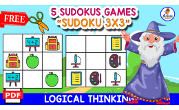 5 SUDOKUS GAMES OF SCHOOL ICONS | FREE RESOURCE