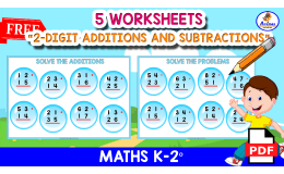 5 WORKSHEETS | 2-DIGIT Additions and Subtraction