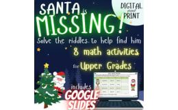 5th grade 6th grade Christmas Math Activity: Digital and Print