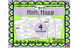 5th Grade Math Maze | Back to School Review
