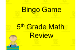 5th Grade Math Review Bingo Games