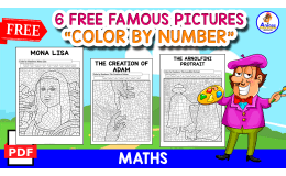6 FREE FAMOUS PCITURES | COLOR BY NUMBER