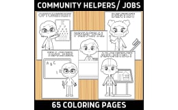 Community Helpers Coloring Pages – 65-Page Set
