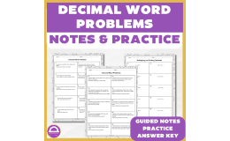 6th Grade Decimal Word Problems – Guided Notes & Practice