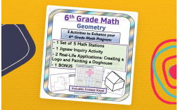 6th Grade Math: Geometry Bundle: 5 Activities: Area, Perimeter, Volume