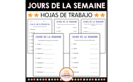 7 Days of The Week Printable Worksheets in French