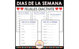 7 Days of The Week Worksheets in Spanish