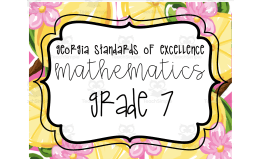 7th Grade Math Georgia Standards