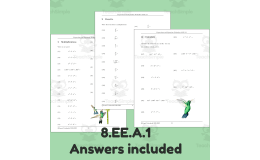 8th Grade Math: Worksheet on Powers / Integer Exponents
