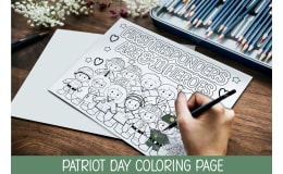 9-11 Coloring Activity, First Responder Craft, Patriot Day Artwork