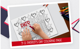 9-11 COLORING PAGE, PATRIOT'S DAY ACTIVITY, SEPTEMBER 11TH CRAFT KIDS