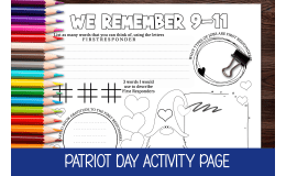 9-11 WORKSHEET, PATRIOT'S DAY ACTIVITY & COLORING PAGE, WRITING PROMPT