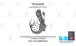A Level Poetry Lesson: ‘Giuseppe’ by Roderick Ford