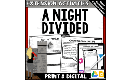 A Night Divided Novel Study Theme and Symbolism Extension Activities