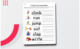 A Verb is an Action Word Worksheet