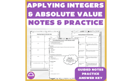 Absolute Value and Comparing Integers Guided Notes & Practice
