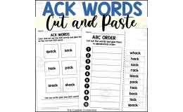 ACK Word Family Cut and Paste Worksheets