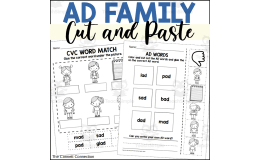 AD Word Family Cut and Paste Worksheets