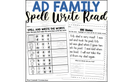 AD Word Family Worksheets - Read Write and Spell
