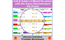 Add & Subtract Mixed Numbers – 14 Worksheet Sets