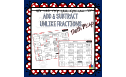 Add & Subtract Unlike Fractions Math Maze