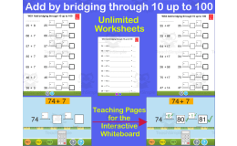 Add by bridging through 10 up to 100 - (almost) unlimited worksheets