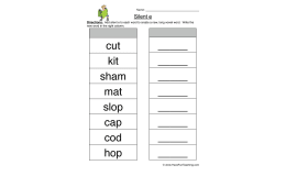 Add Silent E Worksheet