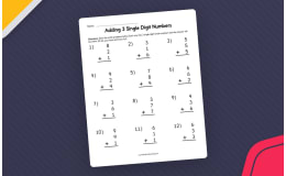 Adding 3 Single Digit Number Worksheet