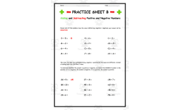 Adding & Subtracting Positive and Negative Numbers
