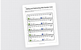 Adding and Subtracting with Number Line Worksheet