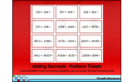 Adding Decimals - Problem Tickets