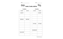 Adding Doubles Worksheet