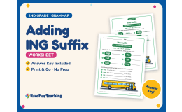 Adding ING Suffix Worksheet – 2nd Grade Suffixes Practice + Answer Key
